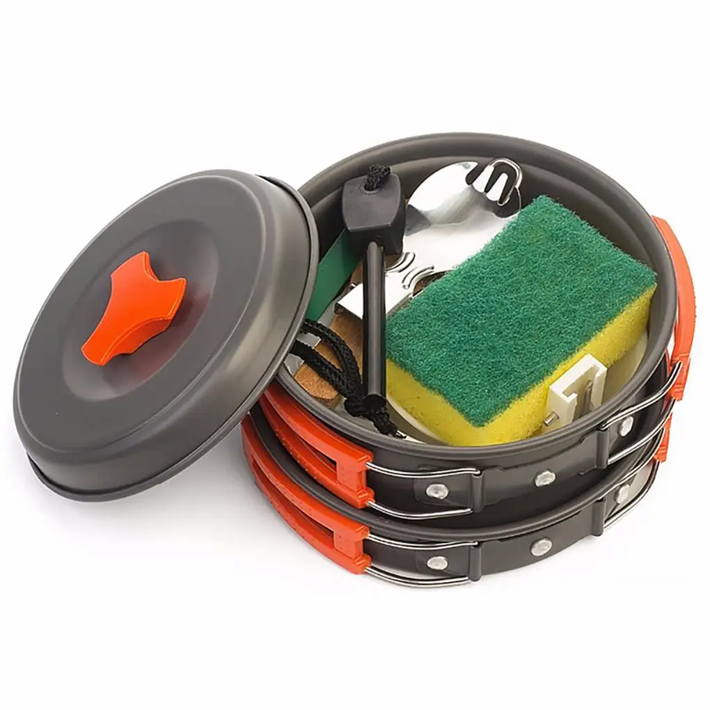 

Outdoor Camping Pot Set 1-2 People Picnic Pots And Pans Portable Boiler