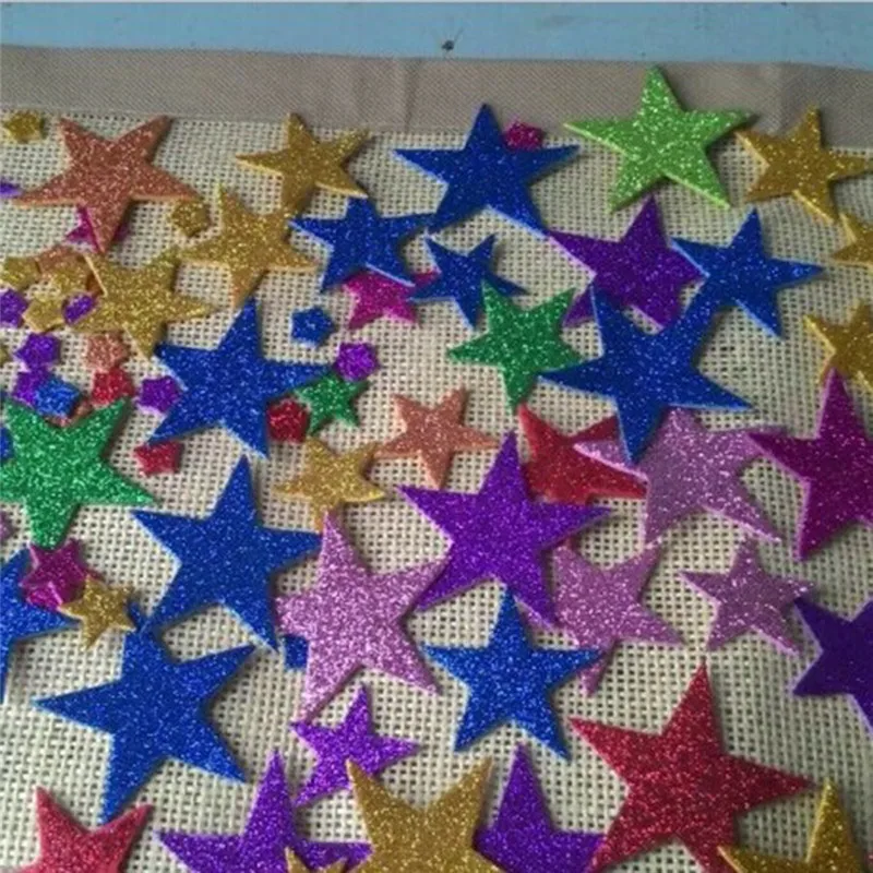 

Красочная блестящая Звезда, наклейка из пены, карточка, рукоделие, украшение для дома, комнаты вечерние, детские игрушки