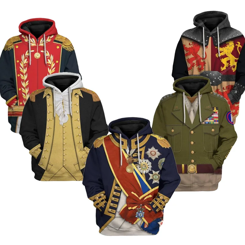 

Renaissance Medieval Anime Cosplay Costume 3D Printed Hoodie