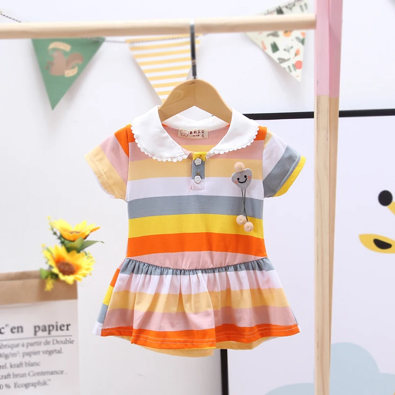 

QQH-BabyClothesToddlerGirlClothes 0-5 Years Old Summer Short-Sleeved Shorts Suit Baby Printed Shirt Casual Shorts ONEPiece Suit