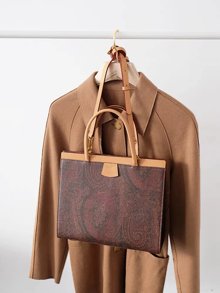 

Fashion Retro Printed Unique Tote Bag\Handbag Women Simple Female Shoulder Crossbody Commuter Bag Big