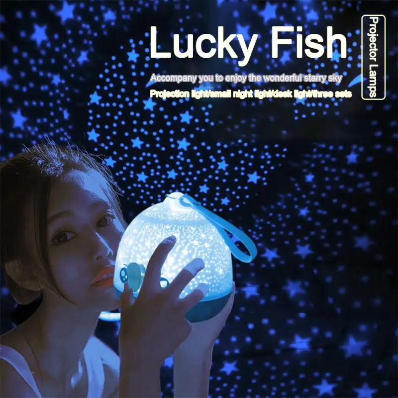 

Multifunctional Night Light fish star projector remotely adjusted star projection lamp night light table lamp holiday gift lamp