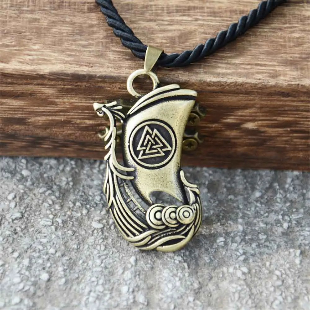 Ожерелье с подвеской Huginn и Muninn Valknut Battleship