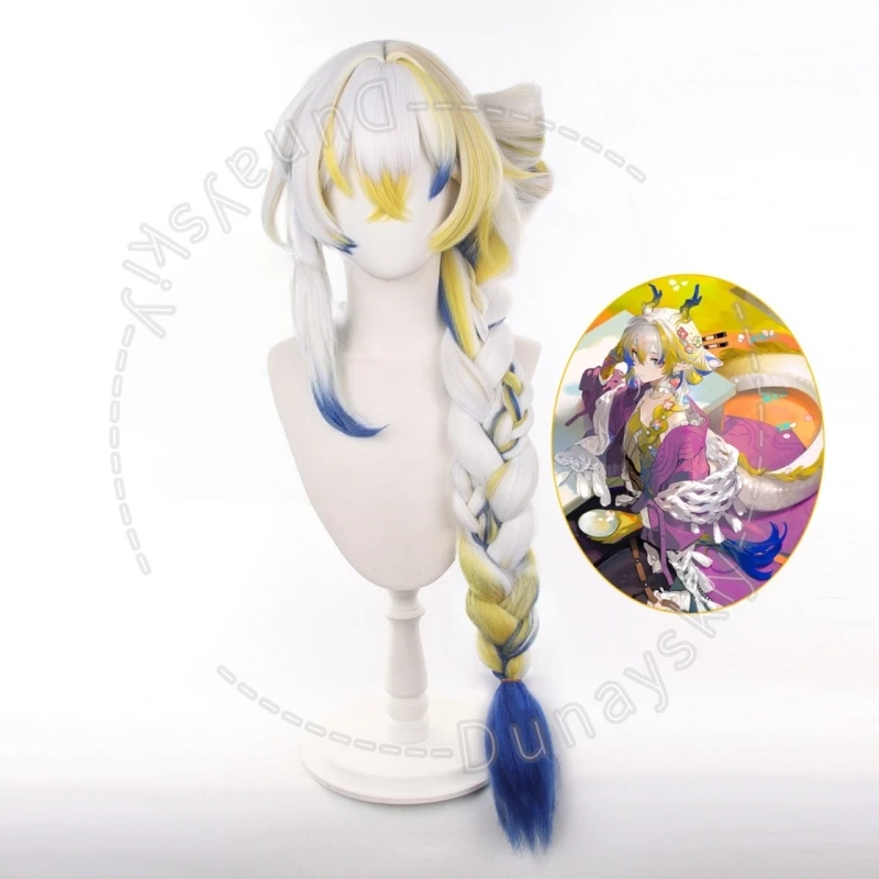 Фото Парик для косплея Arknights Shu Lunar New Year Limited Edition с длинной кружевной передней прядью, сеткой-розой и термостойким волокном №2