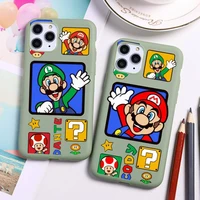 super mario game phone case for iphone 13 12 11 pro max mini xs 8 7 6 6s plus x se 2020 xr candy green silicone cover