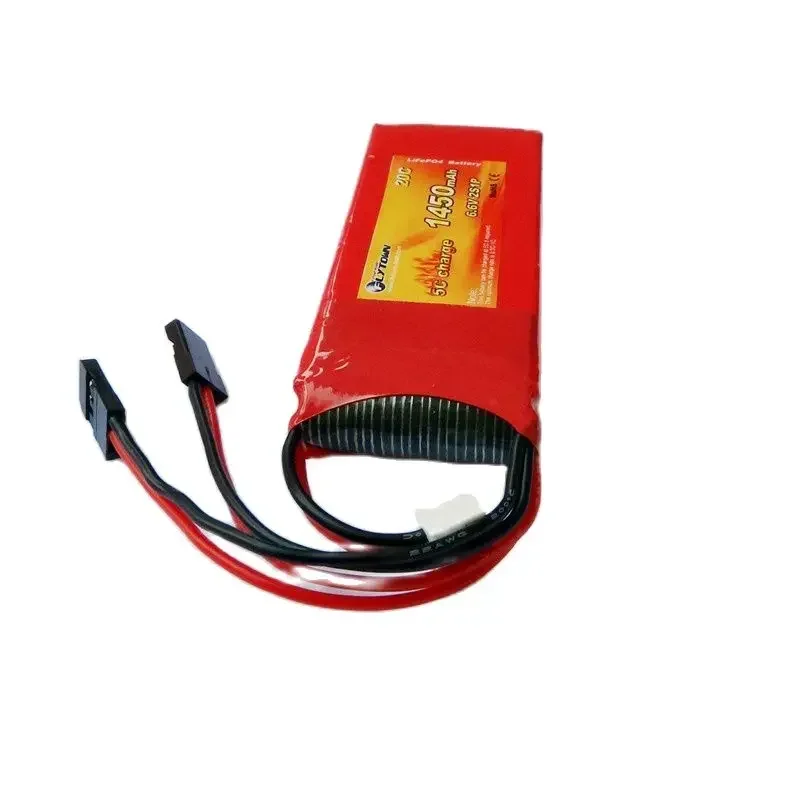 2 шт. Flytown Nano-Tech 1450 мАч 2S1P 6 В 20C ~ 40C LiFePO4 аккумулятор приемника LiFe Rx Pack с черной вилкой