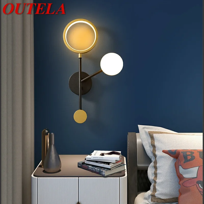 

OUTELA Modern Wall Lamps LED Simple Creative Design Vintage Aluminum Sconce Lights For Home Living Room Bedroom Decorative