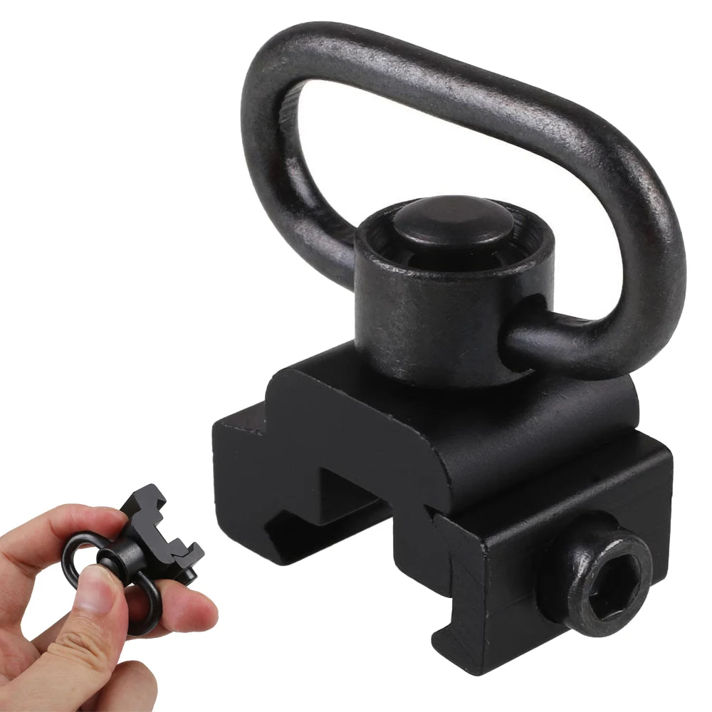 

Tactical Metal Strap Buckle QD Sling Swivel With Picatinny Rail Mount Base Quick Detach Rail Mount Adapter 1.25" Swivel Ring