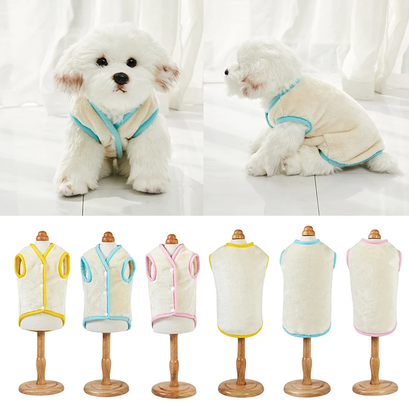 

Winter Soft Puppy Cat Clothes Autumn Winter Flannel Vest Dog Clothes For Small Medium Dogs Pomeranian Clothing Pets Outfits Coat