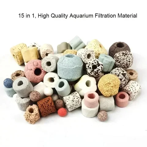 100g 250g 500g a mais de 10 tipos Bolas de bio -bio -bioquímica meios de filtro de bola bioquímica para acessórios de filtro de aquário para tanques de peixes