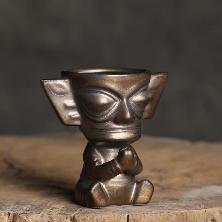 

Sanxingdui благословение Бога, официальные маленькие украшения, керамическая подставка для благовоний, чайное ситечко, индивидуальный чайный набор