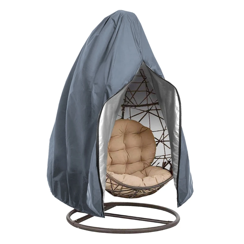 

Outdoor Hanging Egg Chair Cover with Zipper Patio Garden Courtyard Rattan Wicker Swing Furniture Waterproof Dustproof Protector