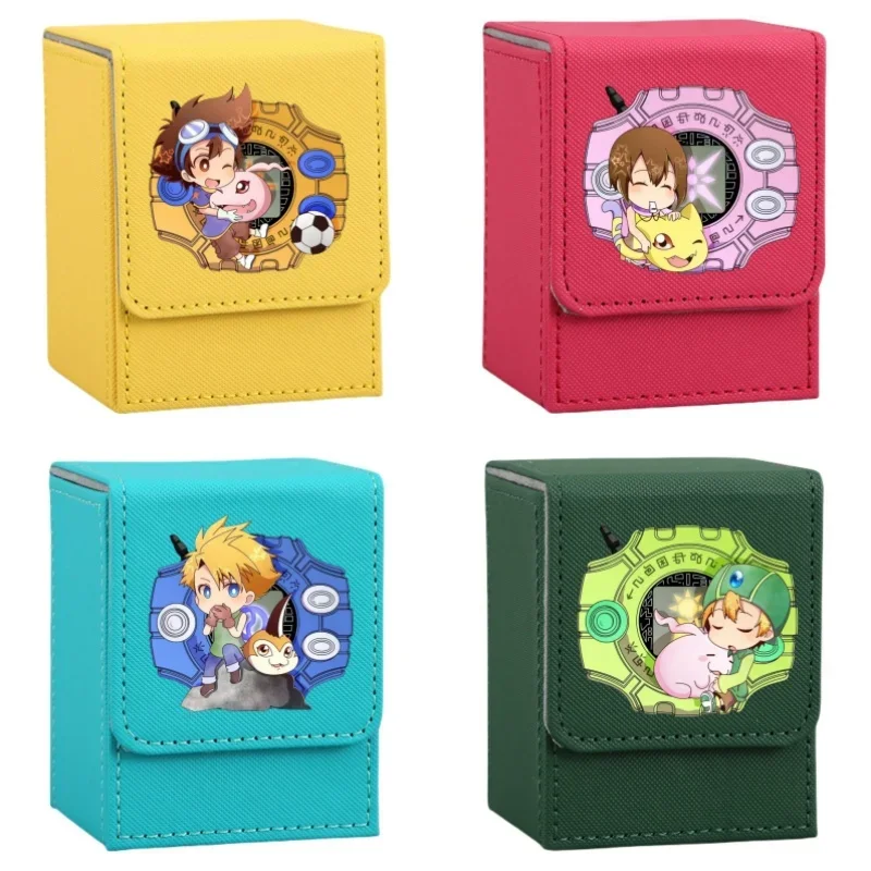 Фото Digimon Adventure Yagami Taichi Card Case Yamato Takenouchi Koromon Diy Кожаные фигурки героев Аниме Коллекция игр Коробка №1