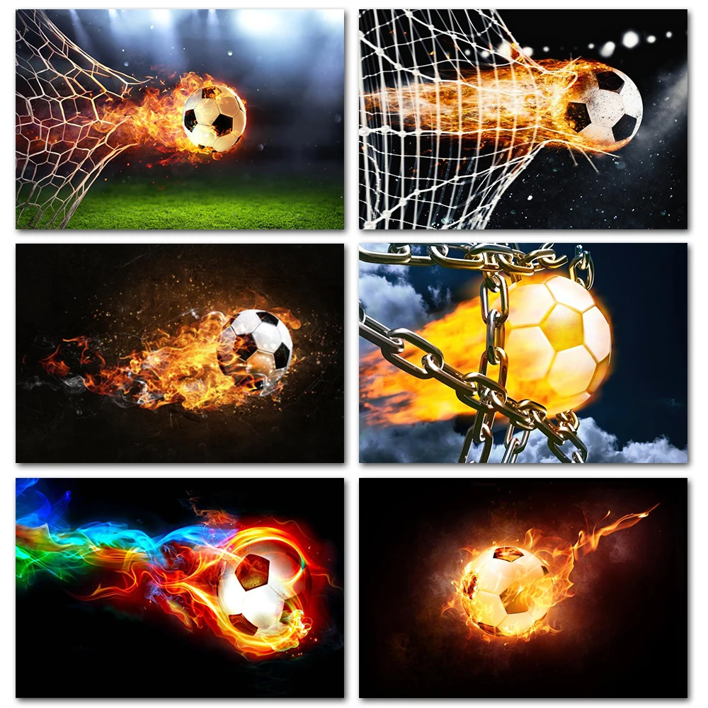 Картина на стену горящий Футбол