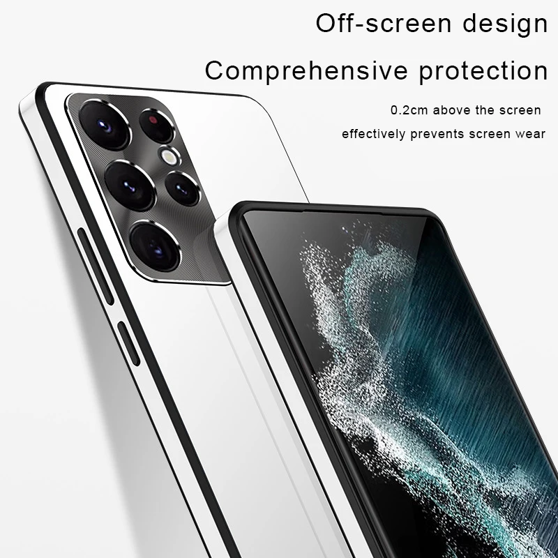 Ebesfous 360 Full Shockproof TPU Case For Samsung Galaxy S22 S21 Ultra Plus 5G Aluminum Metal Lens Armor Full Protection Cover