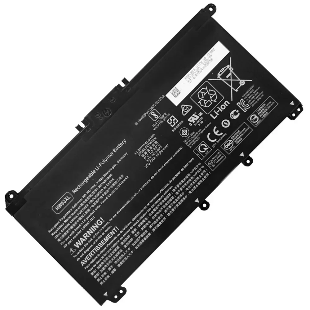 Фото Новый аккумулятор для ноутбука HW03XL для HP 15-EG0067ST HSTNN-IB90 LB8U L97300-005 11,55 В 3600 мАч 3 ячеек Hp аккумулятор для ноутбука №2