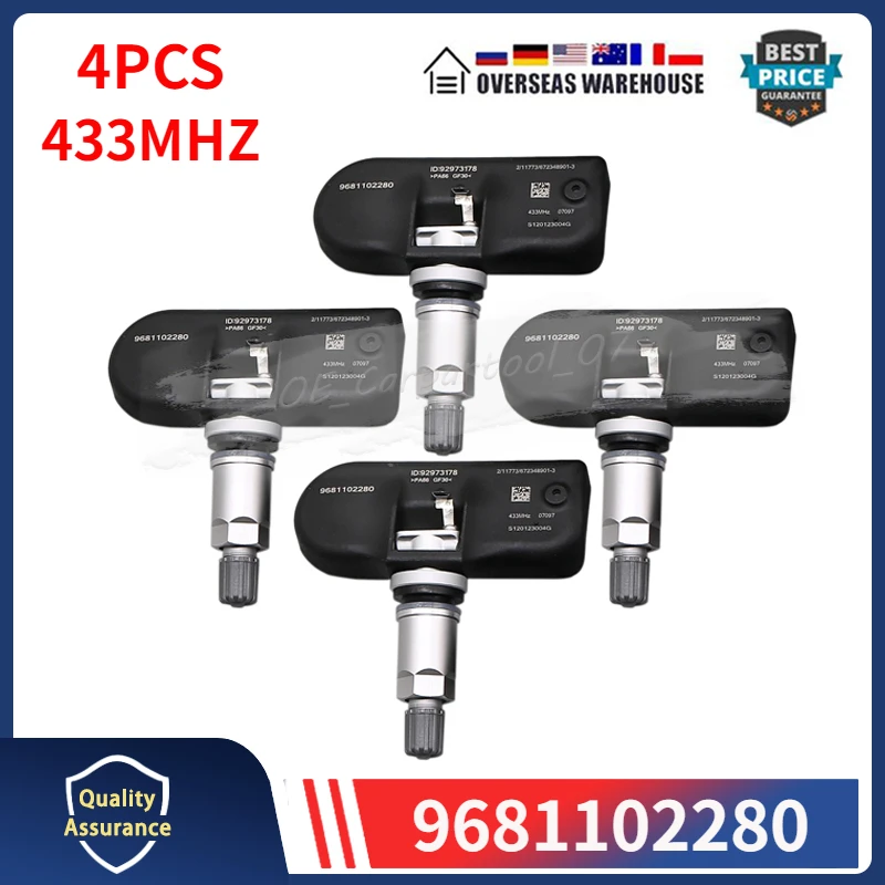 4 шт./партия датчик давления в шинах Citroen C4 C5 C6 C8 Peugeot 9681102280 1007 207 307 407 508 607 TPMS 807 МГц