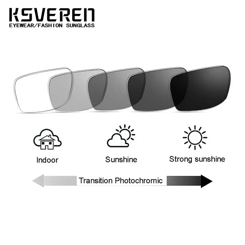 KSVEREN квадратные фотохромные очки для близорукости в металлической оправе женщин