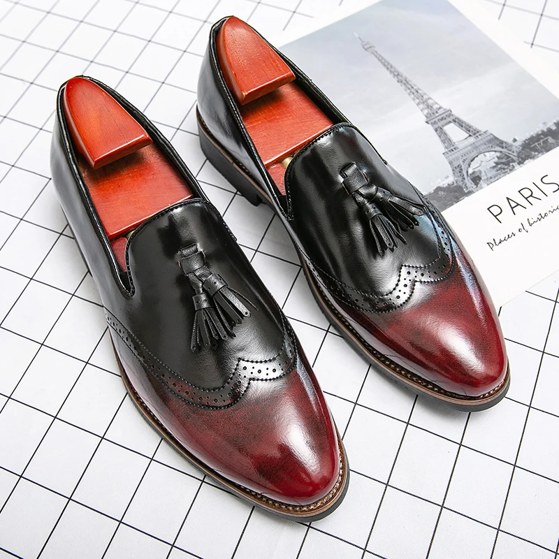 

Туфли-оксфорды мужские в британском стиле, коричневые, с кисточками