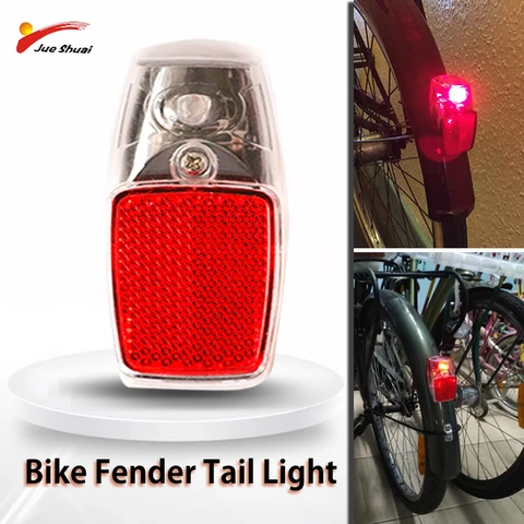 Красный светодиодный задний фонарь для электровелосипеда, задний фонарь для крыла, задсветильник для велосипеда, питание от аккумулятора, велосипедный аксессуар