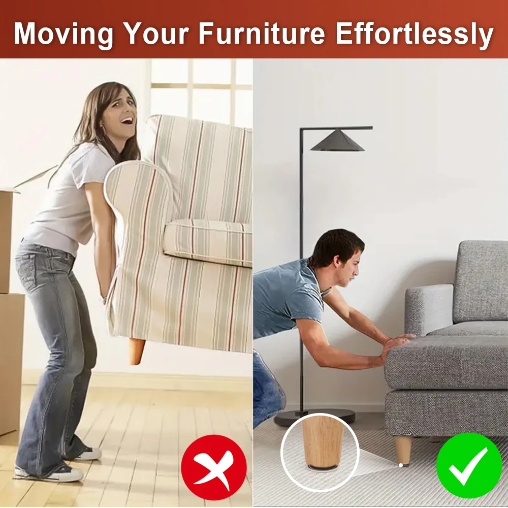 16 шт. мебельные ползунки 89 мм мобильная тяжелая мебель гладкий пол защита ковер