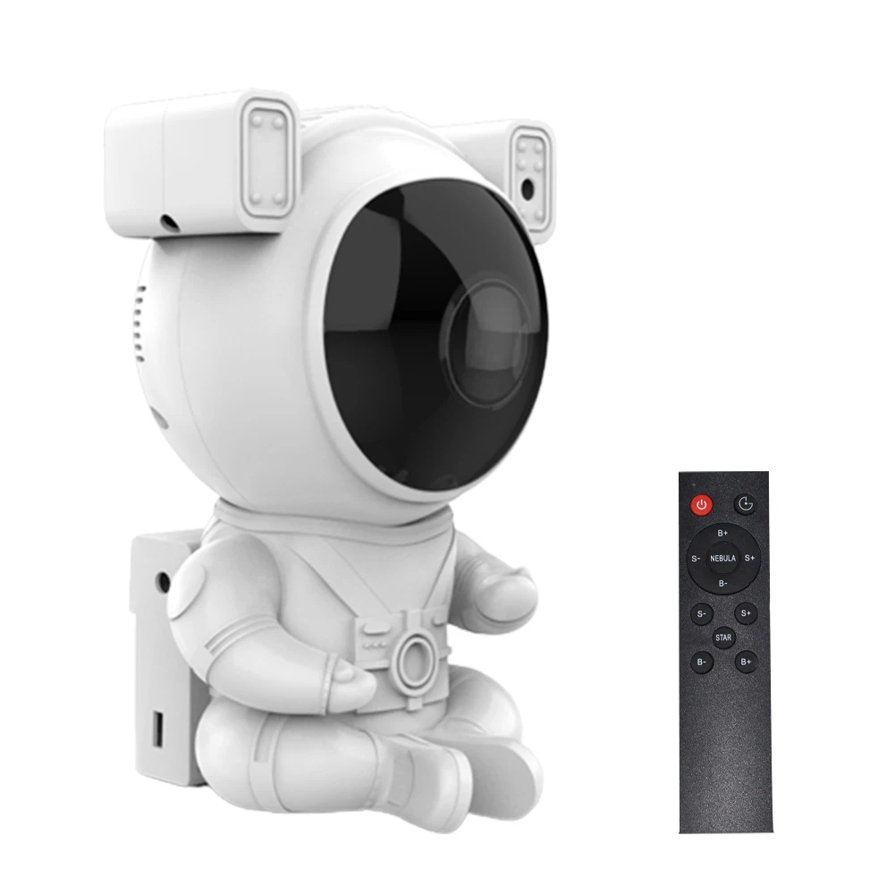 

Gift Cartoon Seating Astronaut Nebula Cloud Starry Sky 360 Degree Rotation Projector Light Kids Bedroom Spaceman Remote Control
