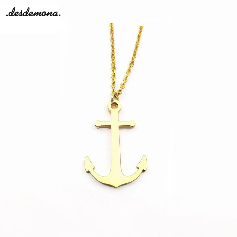 

Stainless Steel Anchor Necklace Choker Chain Vintage Short Women Necklaces Gold ColorGirl Fashion Anchor Jewelry Lovers Collares