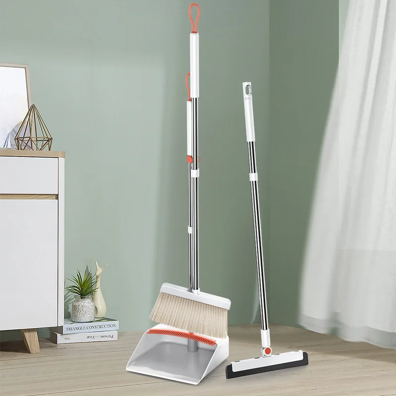 

Household broom dustpan magic wiper set non-stick hair soft bristle broom glass scraper pan broom and dustpan set