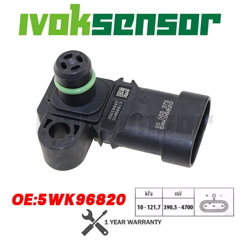 55563375   5WK96820Z Датчик карты впускного коллектора, абсолютное давление впуска воздуха для CHEVROLET CHEVY CRUZE LACETTI NUBIRA 1,6 1,8 2,0