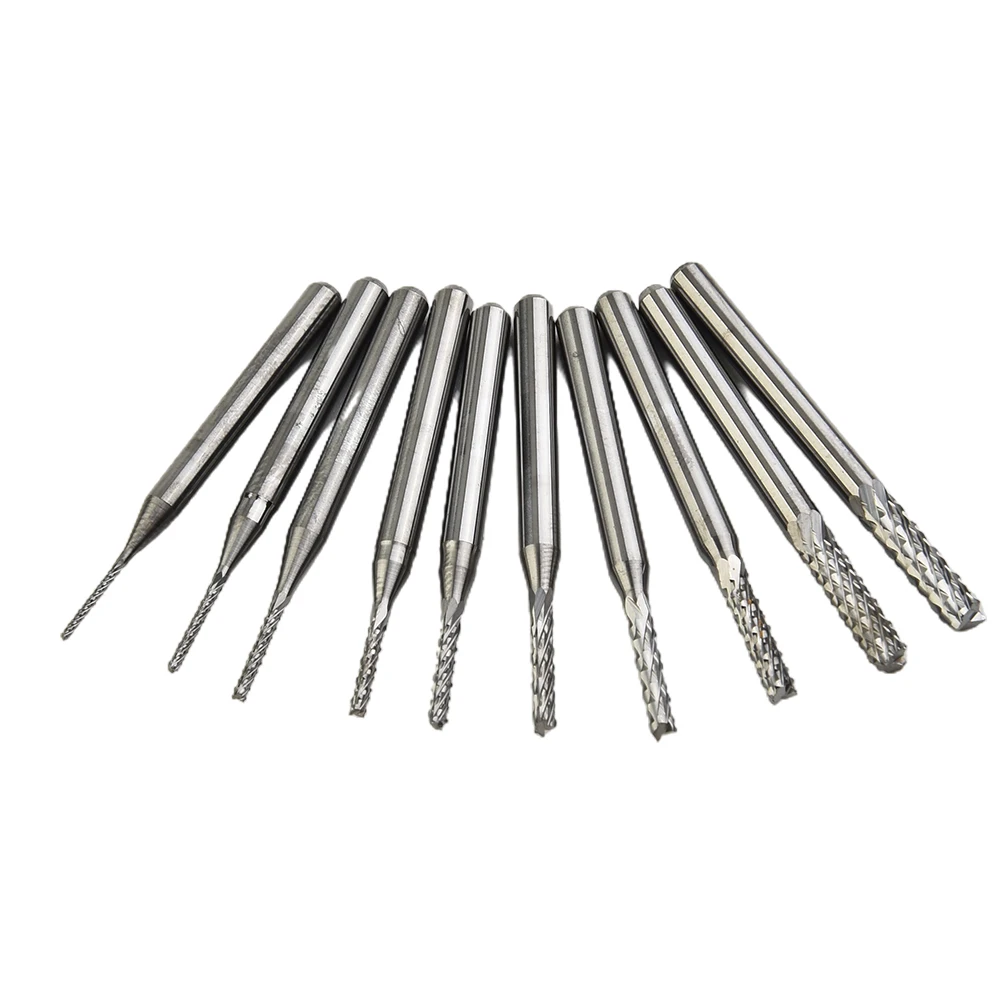 

10PCS 0.8-3.175mm PCB Engraving Rotary Drill bit End Mill Tool Cemented carbide Remover 1/8" Set Cutter CNC Ark