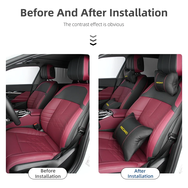 Car Accessories Seat Headrest Neck Pillow Lumbar Support For Recaro Interior Racing