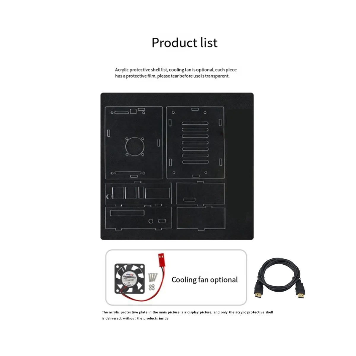 Для VisionFive 2 акриловая проекционная плата прозрачная фотография с охлаждающим