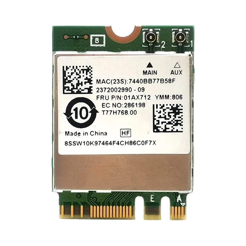 

Беспроводная сетевая карта RTL8822BE, 2,4G/5G, Двухдиапазонная BT 4,0 IIEEE802.11/B/G/N, сетевая карта для Lenovo P51S S5 T470 T570