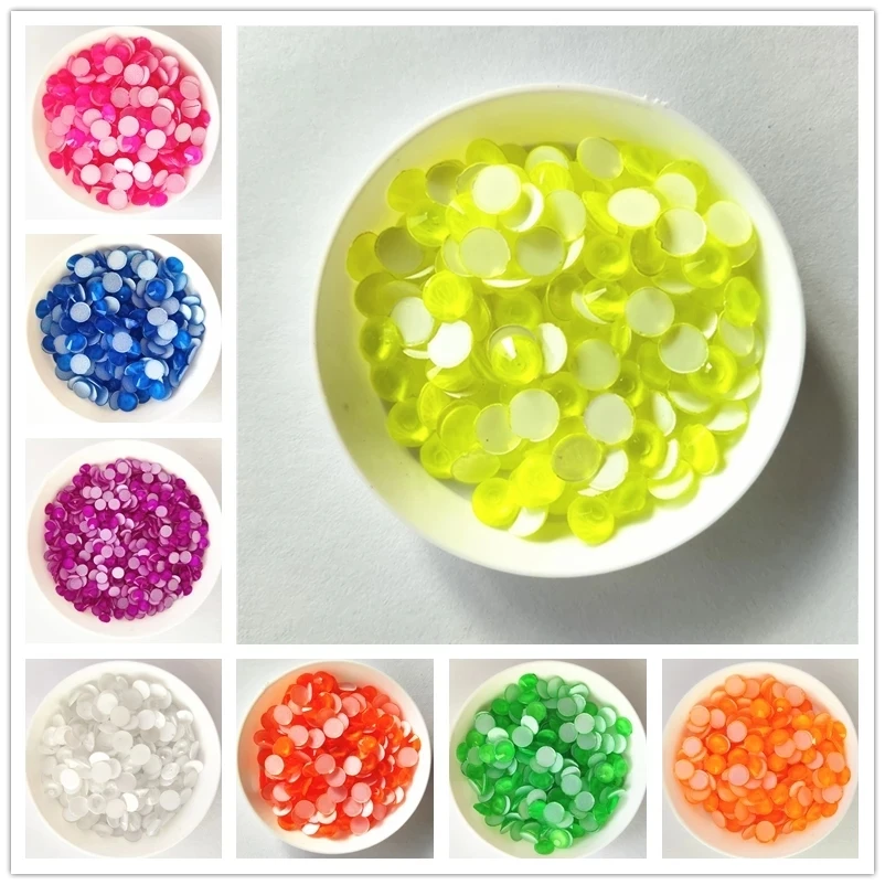 

All Size Glass Noctilucent Fluorescence Crystal Neon Non Hot Fix Rhinestones FlatBack Strass Fabric Garment Nail Art Decorations