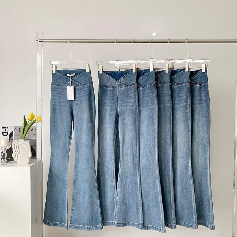 

Woman High Street Jeans Female Fashion Brand Loose Straight Micro Pants Ladies Straight Wide-leg All-match Loose Mom Jeans G57