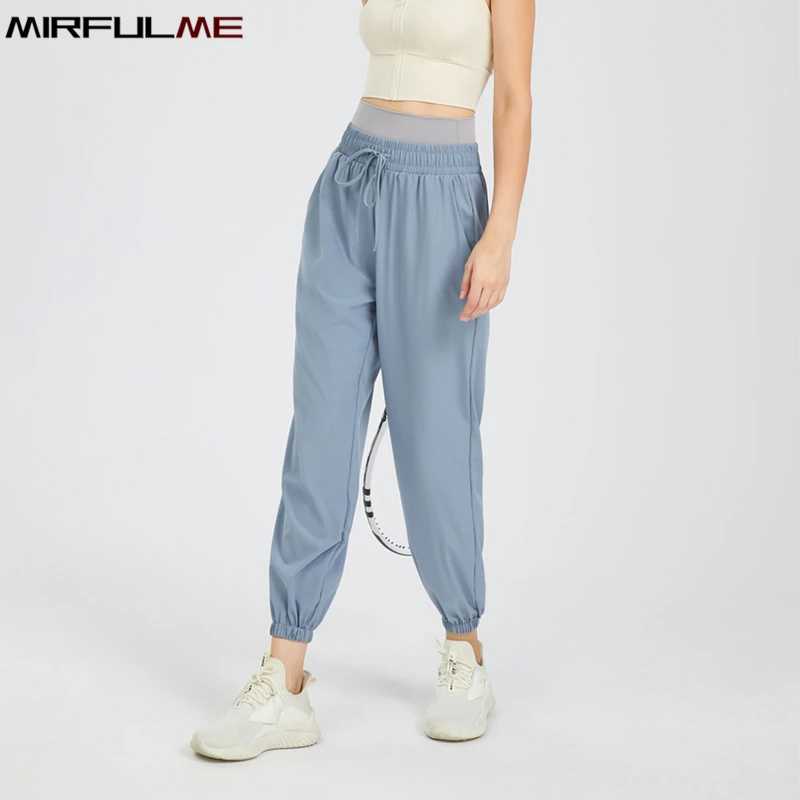 Купи Women Jogger Pants High Waist Sport Running Trousers Loose Quick Dry Drawstring Gym Sweatpants Elastic Baggy Harem Pant For Yoga за 921 рублей в магазине AliExpress