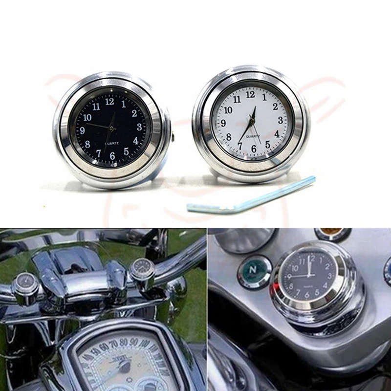 

Waterproof Luminous 22/25mm Motorcycle Bike Handlebar Mount Clock Watch Aluminum Alloy Dial Quartz Clock Watch Moto Accessory