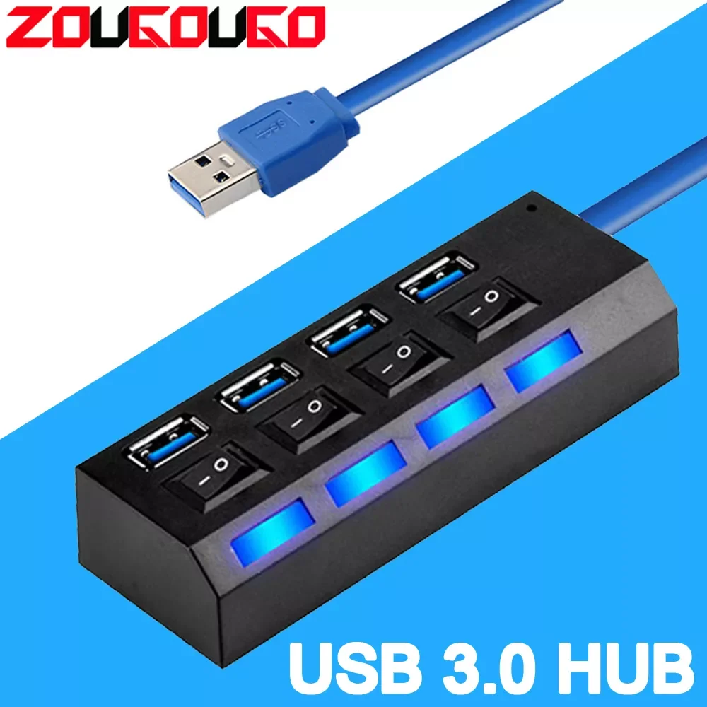 

Speed USB Hub 3.0 USB Splitter Multi USB 2.0 Hub Multiple 4/7 Port Hab Splitters For PC Computer Accessories