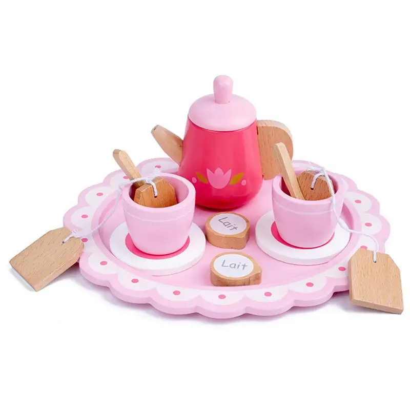 

Kids Tea Set Wooden Tea Set Toy Kitchen Tea Party Set Exquisite Educational Pretend Play Tea Set For Kids Birthday Gift Early