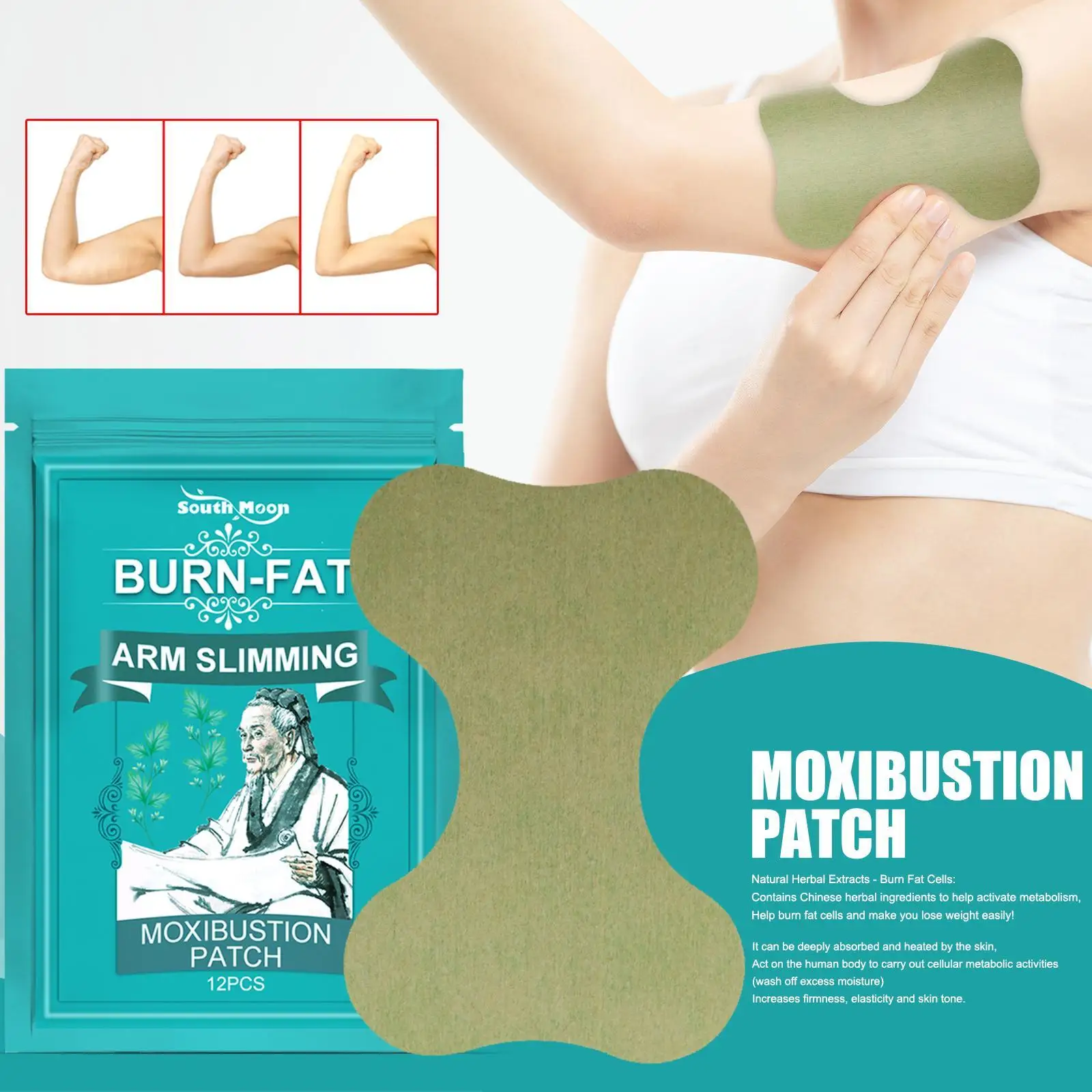 

South Moon Thin Arm Moxibustion Paste Lazy Slimming Beauty Fat-removing Warm Moxibustion Hot Compress Moxibustion Patch