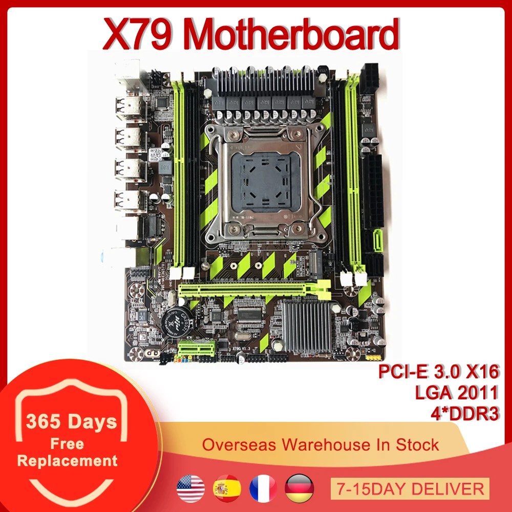 Материнская плата X79 LGA 2011 USB2.0 SATA с поддержкой памяти REG ECC 4 двухканальной DDR3 PCI-E 3 0