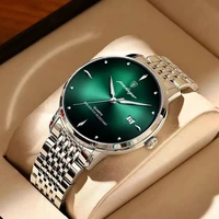 luxury mens fashion business calendar watches blue stainless steel steel waterproof quartz watch relogio masculino mens watch