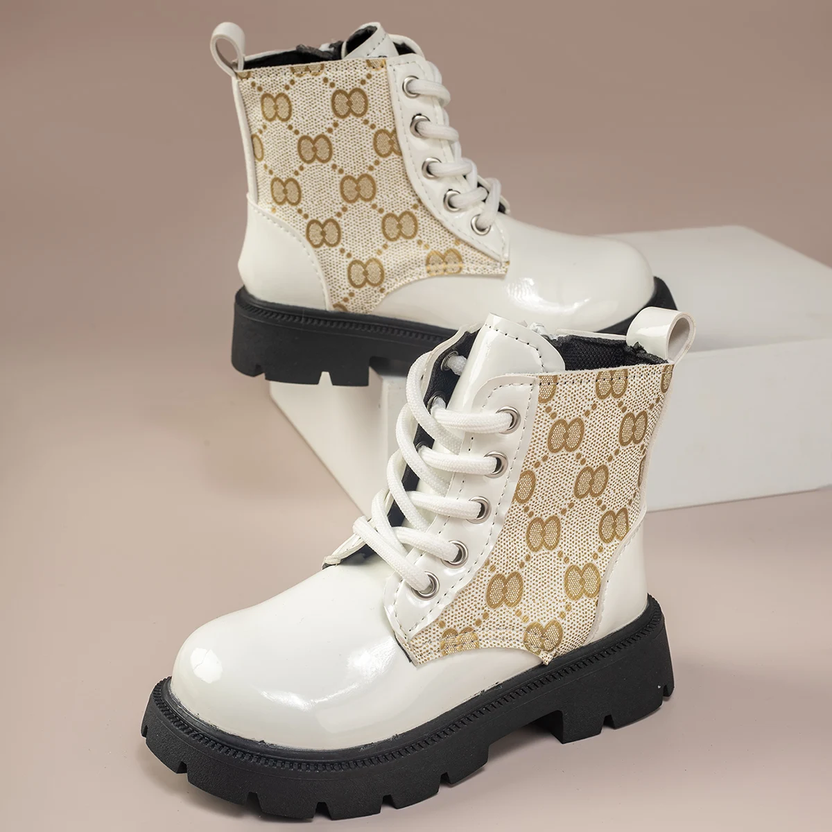 Зимние Модные Детские Ботинки Унисекс Длиной До Середины Икры С Квадратным