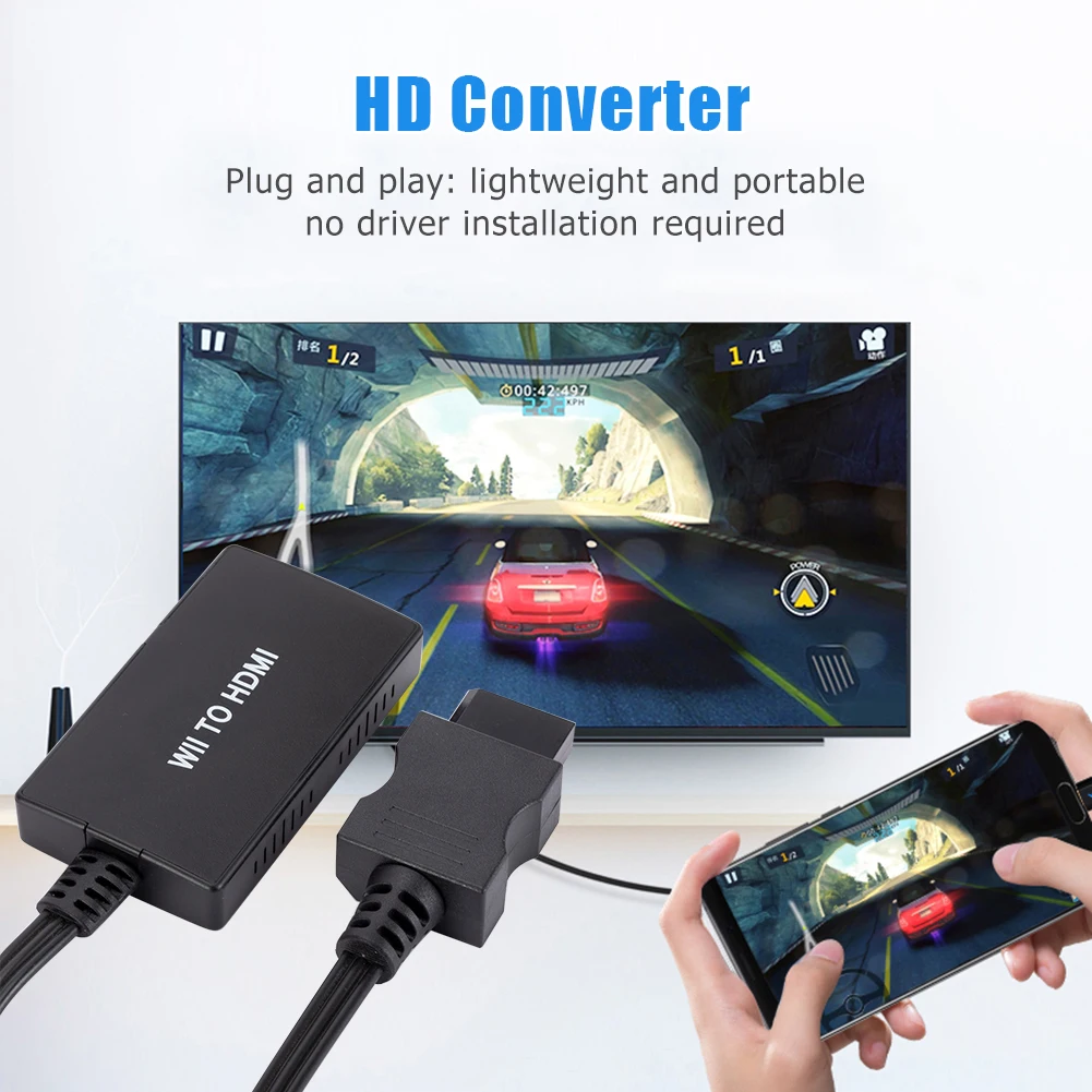 Преобразователь HD 720P/1080P WII в HDMI-совместимый с кабелем и аудиоразъемом 3 5 мм для HDTV