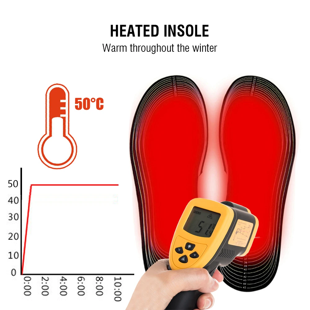 Electrically Heated Insoles for Shoes Battery Electric Heating Shoe Sole Winter Feet Warm Sock Pad Washable Warm Thermal Insoles