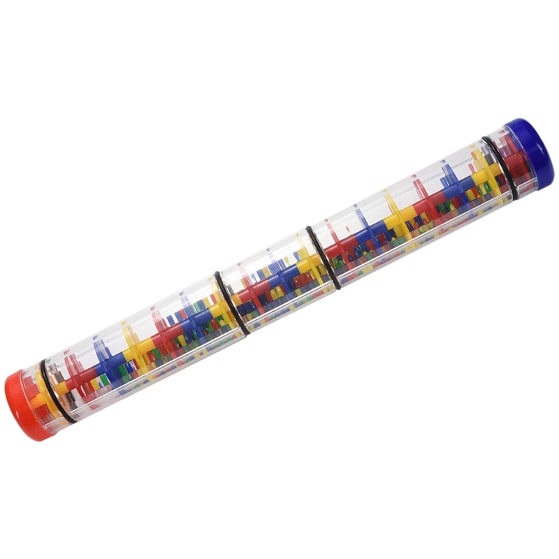 

Большая игрушка-погремушка Rainstick длиной 15,75 дюйма, цветная шумовая палочка, радужные зерна внутри