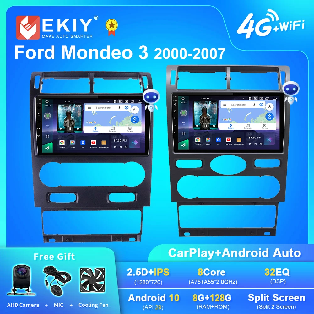 

EKIY Q7 Android 10 для Ford Mondeo 3 2000-2007 1280*720 DSP автомобильный радиоприемник Navi GPS мультимедийный плеер Carplay Авто Стерео 2din DVD
