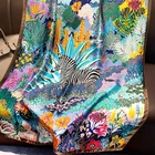 Дизайнерский шелковый шарф с принтом зебры, Женская Роскошная пляжная шаль, шарфы, модный гладкий платок, женский весенний хиджаб, бандана 2022