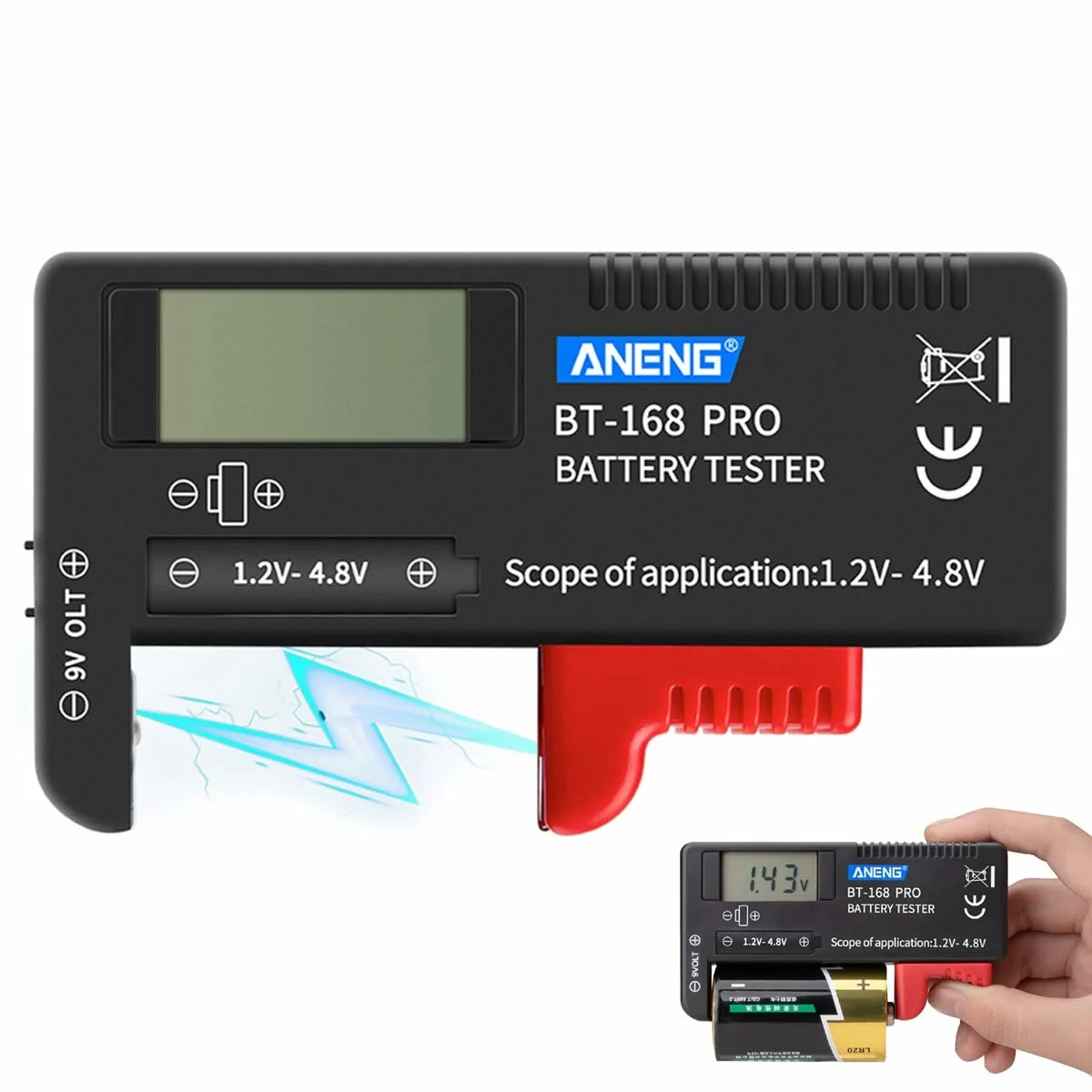 

BT-168 PRO Digital Battery Capacity Tester Universal Battery Tester Battery Capacity Tester Battery Testing Tool