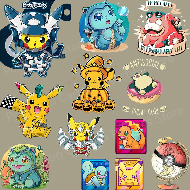 

Pokemon Pikachu Patches for Clothing DIY Children's T-shirt Ironing Patches on Clothes Hot Transfers Patch Cartoon Decor Gifts